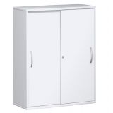 Schiebetürenschrank 4 Ordnerhöhen STYLE | Breite 100 cm | Weiß