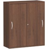 Schiebetürenschrank 4 Ordnerhöhen STYLE | Breite 120 cm | Nussbaum