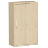 Schiebetürenschrank 4 Ordnerhöhen STYLE | Breite 80 cm | Ahorn hell