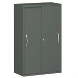 Schiebetürenschrank 4 Ordnerhöhen STYLE | Breite 80 cm | Graphit