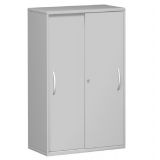 Schiebetürenschrank 4 Ordnerhöhen STYLE | Breite 80 cm | Lichtgrau