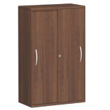 Schiebetürenschrank 4 Ordnerhöhen STYLE | Breite 80 cm | Nussbaum