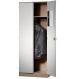 Garderobenschrank 5OH SOLID | 80 cm breit | Korpus Nussbaum hell | Front Silber Garderobenschrank 5OH SOLID | 80 cm breit | Korpus Nussbaum hell | Front Silber