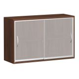 Glas-Schiebet�renschrank 2 Ordnerh�hen STYLE | Breite 120 cm | Nussbaum