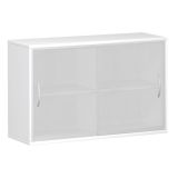 Glas-Schiebet�renschrank 2 Ordnerh�hen STYLE | Breite 120 cm | Wei�