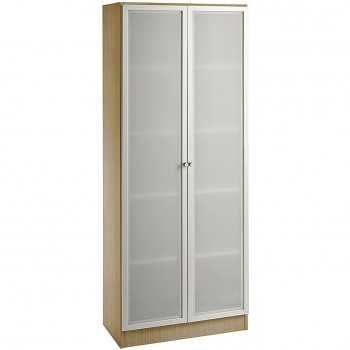 Büroschrank mit Glastüren 5 Ordnerhöhen | Breite 80 cm | Sockelgleiter