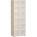 Glasschrank 6 Ordnerhöhen LIFE | 80 cm breit | Buche Natur / Milchglas Glasschrank 6 Ordnerhöhen LIFE | 80 cm breit | Buche Natur / Milchglas