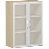 Glastürenschrank 3 OH STYLE | 80 cm breit | Korpus Ahorn hell Glastürenschrank 3 OH STYLE | 80 cm breit | Korpus Ahorn hell