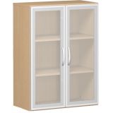 Glast�renschrank 3 OH STYLE | 80 cm breit | Korpus Buche Natur