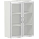 Glastürenschrank 3 OH STYLE | 80 cm breit | Korpus Weiß Glastürenschrank 3 OH STYLE | 80 cm breit | Korpus Weiß