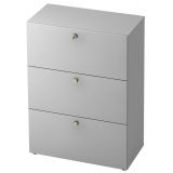 H�ngeregisterschrank 3 Ordnerh�hen COMFORT | 80 cm breit | Dekor Lichtgrau
