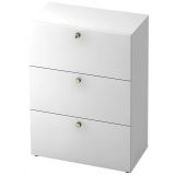 H�ngeregisterschrank 3 Ordnerh�hen COMFORT | 80 cm breit | Dekor Wei� classic