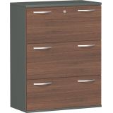 H�ngeregisterschrank 3 Ordnerh�hen STYLE | 100 cm breit | Dekor Graphit/Nussbaum