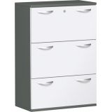 H�ngeregisterschrank 3 Ordnerh�hen STYLE | 80 cm breit | Dekor Graphit/Wei�