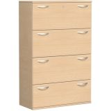 H�ngeregisterschrank 4 Ordnerh�hen STYLE | 100 cm breit | Dekor Buche Natur