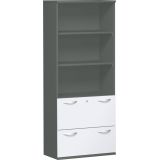 H�ngeregisterschrank 5 Ordnerh�hen STYLE | 80 cm breit | Dekor Graphit/Wei�