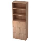 H�ngeregisterschrank 6 Ordnerh�hen COMFORT | 80 cm breit | Dekor Nussbaum hell