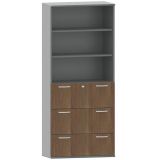 H�ngeregisterschrank 6 Ordnerh�hen STYLE | 100 cm breit | Dekor Graphit/Nussbaum
