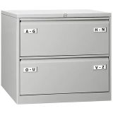 H�ngeregisterschrank STEEL | 2 Ordnerh�hen aus Stahl | 80 cm breit | Lichtgrau
