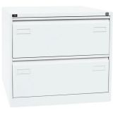 H�ngeregisterschrank STEEL | 2 Ordnerh�hen aus Stahl | 80 cm breit | Wei�