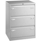 H�ngeregisterschrank STEEL | 3 Ordnerh�hen aus Stahl | 80 cm breit | Lichtgrau