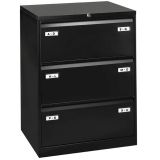H�ngeregisterschrank STEEL | 3 Ordnerh�hen aus Stahl | 80 cm breit | Schwarz