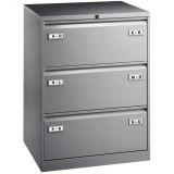 H�ngeregisterschrank STEEL | 3 Ordnerh�hen aus Stahl | 80 cm breit | Silber