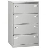 H�ngeregisterschrank STEEL | 4 Ordnerh�hen aus Stahl | 80 cm breit | Lichtgrau