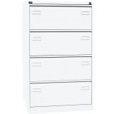 H�ngeregisterschrank STEEL | 4 Ordnerh�hen aus Stahl | 80 cm breit | Wei�
