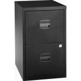 H�ngeregisterschrank STEEL Home | 2 Ordnerh�hen aus Stahl | 40 cm breit | Schwarz