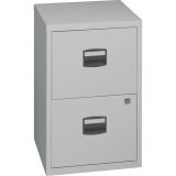 H�ngeregisterschrank STEEL Home | 2 Ordnerh�hen aus Stahl | 40 cm breit | Silber