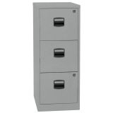 H�ngeregisterschrank STEEL Home | 3 Ordnerh�hen aus Stahl | 40 cm breit | Silber