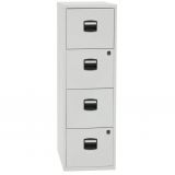 H�ngeregisterschrank STEEL Home | 4 Ordnerh�hen aus Stahl | 40 cm breit | Lichtgrau