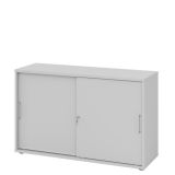 Schiebetürenschrank SMART 2 Ordnerhöhen | Lichtgrau/Lichtgrau