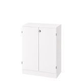 Flügeltürenschrank CLASSIC 3 Ordnerhöhen | Breite 80 cm | Weiß classic