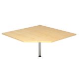 Trapezplatte 120 x 120 cm | Ahorn | Stützfuß silber