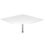 Trapezplatte 120 x 120 cm | Weiß classic | Stützfuß silber