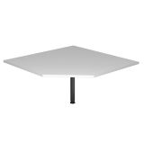 Trapezplatte 120 x 120 cm | Lichtgrau | Stützfuß graphit