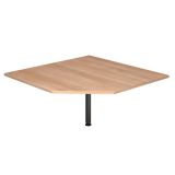 Trapezplatte 120 x 120 cm | Nussbaum hell | Stützfuß graphit