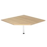 Trapezplatte 120 x 120 cm | Eiche | St�tzfu� wei�