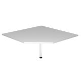 Trapezplatte 120 x 120 cm | Lichtgrau | St�tzfu� wei�