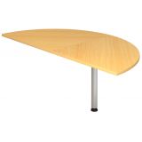 Ansatztisch halbrund 80 x 160 cm | Buche | Stützfuß silber