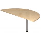 Ansatztisch halbrund 80 x 160 cm | Eiche | Stützfuß silber