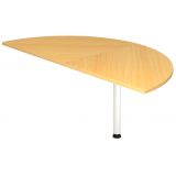 Ansatztisch halbrund 80 x 160 cm | Buche | Stützfuß weiß