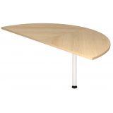 Ansatztisch halbrund 80 x 160 cm | Eiche | Stützfuß weiß