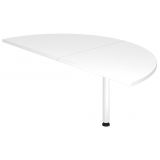 Ansatztisch halbrund 80 x 160 cm | Wei� classic | St�tzfu� wei� 