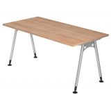 Schreibtisch ALPHA | 160 x 80 cm | Nussbaum hell