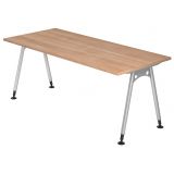 Schreibtisch ALPHA | 180 x 80 cm | Nussbaum hell