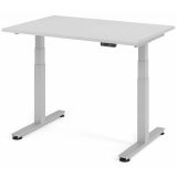 Steh-Sitz-Schreibtisch COMFORT silver | elektrisch höhenverstellbar | B120 x T80 cm | Lichtgrau