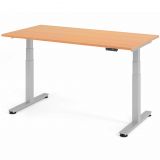 Steh-Sitz-Schreibtisch COMFORT silver | elektrisch höhenverstellbar | B160 x T80 cm | Buche